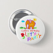 レッツパーティーゾレフカラフルァントネーム&エイジ誕生日 缶バッジ (正面&裏面)