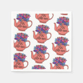 レッツパーティーティーティーティーティーポットフローラ誕生日 スタンダードカクテルナプキン (正面)