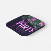 レッツパーティートロピカルピンクネオン誕生日 ペーパープレート (傾斜あり)