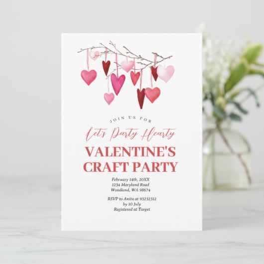 レッツパーティーハートキーバレンタインクラフトパーティー 招待状 (スタンド正面)
