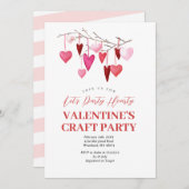 レッツパーティーハートキーバレンタインクラフトパーティー 招待状 (正面/裏面)