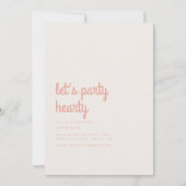 レッツパーティーハートリーラブハート誕生日招待状 招待状 (正面)