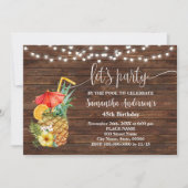 レッツパーティーバイザプールアダルト誕生日 招待状 (正面)