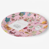 レッツパーティーピンクガーデンフローラ誕生会 ペーパープレート (アングル)