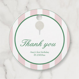 レッツパーティーピンクゴルフラウンドメッセージカード フェイバータグ