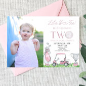 レッツパーティーピンクゴルフ写真2nd誕生日パーティー 招待状