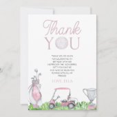 レッツパーティーピンクゴルフ誕生日パーティー サンキューカード (正面)