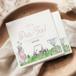 レッツパーティーピンクゴルフ誕生日パーティー スタンダードカクテルナプキン