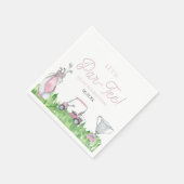 レッツパーティーピンクゴルフ誕生日パーティー スタンダードカクテルナプキン (角)