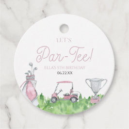 レッツパーティーピンクゴルフ誕生日パーティー フェイバータグ