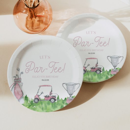レッツパーティーピンクゴルフ誕生日パーティー ペーパープレート