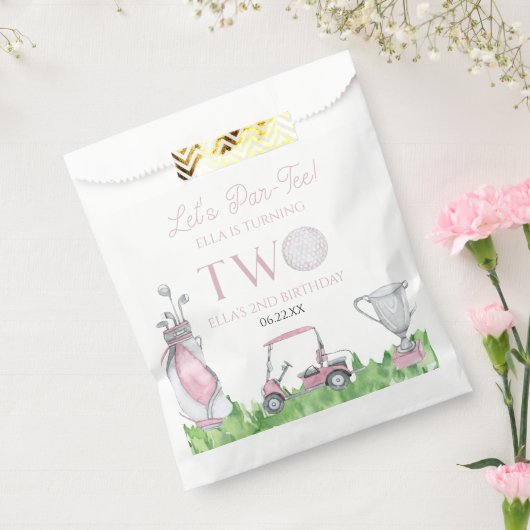 レッツパーティーピンクゴルフ2nd誕生日パーティー フェイバーバッグ (封をした状態)