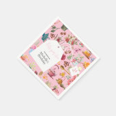 レッツパーティーピンク春フローラ誕生会 スタンダードカクテルナプキン (角)