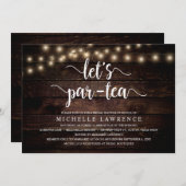 レッツパーティーブライダルシャワーティー素朴パーティー 招待状 (正面/裏面)