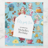 レッツパーティーブルーガーデンフローラ誕生会 ワインラベル (シングルラベル)