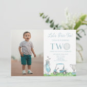 レッツパーティーブルーゴルフ写真2nd誕生日パーティー 招待状 (スタンド正面)