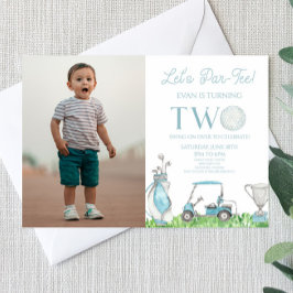 レッツパーティーブルーゴルフ写真2nd誕生日パーティー 招待状