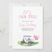 レッツパーティーミニゴルフガール誕生日招待状 招待状 (正面)