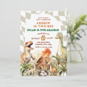 レッツパーティーライク恐竜兄弟姉妹誕生日ヴィンテージ 招待状 (スタンド正面)