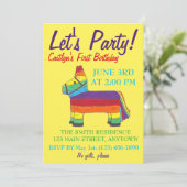 レッツパーティーレインボンドキー誕生日フィエスタピニャータ 招待状 (スタンド正面)