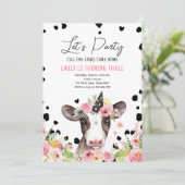 レッツパーティー牛フローラガールファームアニマルズ誕生日 招待状 (スタンド正面)