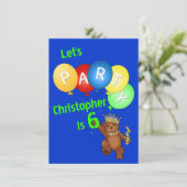 レッツパーティー第6誕生日ベアプリンス 招待状 (スタンド正面)