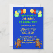 レッツパーティー第6誕生日ベアプリンス 招待状 (裏面)