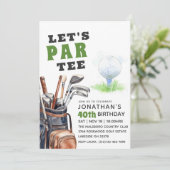 レッツパーティー編集可能ゴルフ誕生日招待状 招待状 (スタンド正面)