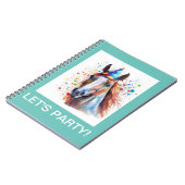 レッツパーティー馬好きスパイラルノート。 ノートブック (左側)