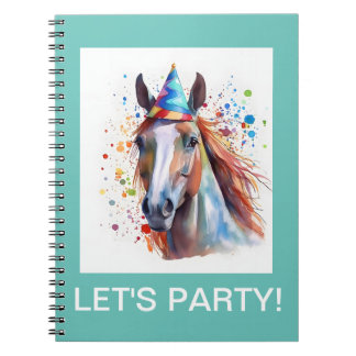 レッツパーティー馬好きスパイラルノート。 ノートブック