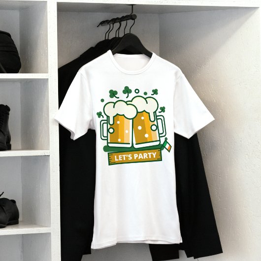 「レッツパーティー」ビールマグス聖パトリックの日 Tシャツ