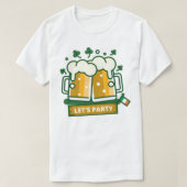 「レッツパーティー」ビールマグス聖パトリックの日 Tシャツ (デザイン正面)