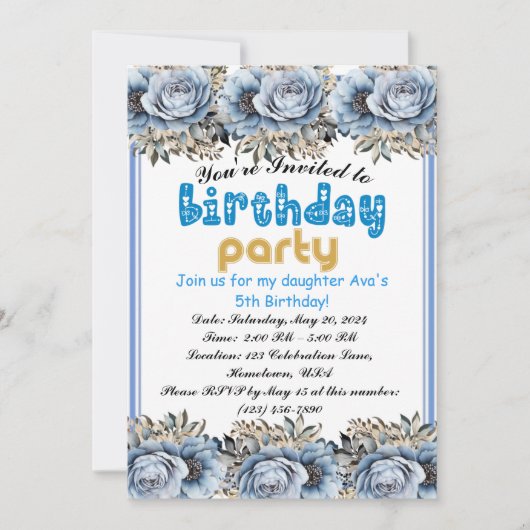 レッツパーティー：子供たちの誕生日バッシュ招待状! 招待状 (正面)