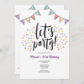 レッツパーティー 招待状 (正面/裏面)