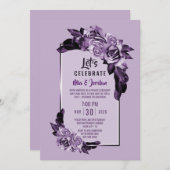レッツパープル祝バラフローラの展開 招待状 (正面/裏面)