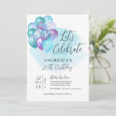 レッツパープル祝バルーン誕生日 招待状 (スタンド正面)