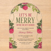 レッツビーメリーフローラブライダルシャワー アクリル招待状 (正面)