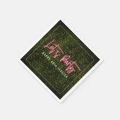 レッツピンクのネオンボクウッドパーティー誕生日 スタンダードカクテルナプキン (角)