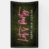 レッツピンクのネオンボクウッドパーティー誕生日 横断幕 (縦)