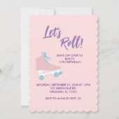 レッツピ転がンク90s女子ローラーリンク誕生日 招待状 (正面)