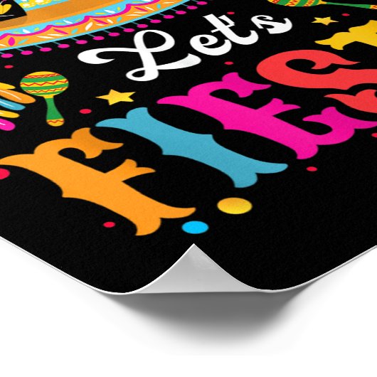 レッツフィエスタおもしろいチンコデマヨウィメンズキッズ ポスター (角)