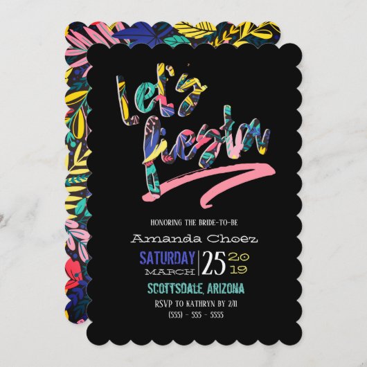 レッツフィエスタカラフルバチェロレッテ 招待状 (正面/裏面)