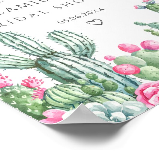 レッツフィエスタサボスブライダルシャワーへようこそ ポスター (角)