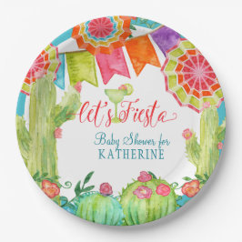 レッツフィエスタサボスブルーベビーシャワーボーマーガリータ ペーパープレート