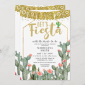 レッツフィエスタサボスメキシコブライダルシャワー 招待状 (正面/裏面)