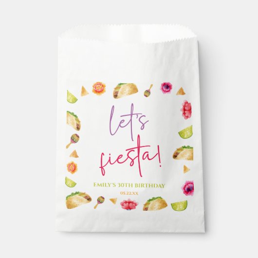 レッツフィエスタタコメキシカンフィエスタバースデーパーティー フェイバーバッグ (正面)