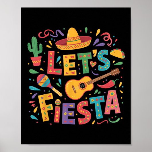 レッツフィエスタチンコデマヨソンブレロメキシコパーティーG ポスター (正面)