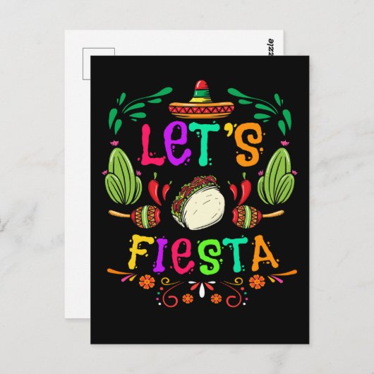 レッツフィエスタチンコデマヨメキシコお祝いタコ ポストカード (正面/裏面)