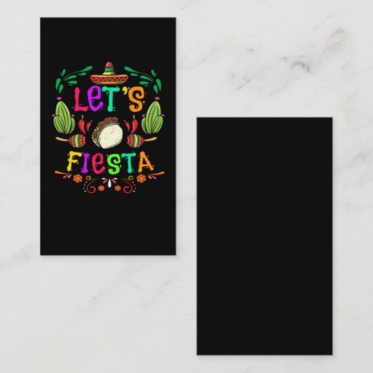 レッツフィエスタチンコデマヨメキシコお祝いタコ 名刺 (正面/裏面)
