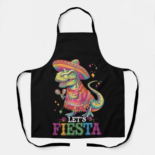 レッツフィエスタチンコデマヨTレックス恐竜 エプロン (正面)